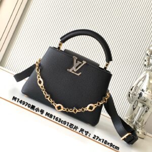 Louis Vuitton Capucines BB Handbag in Black Taurillon Leather