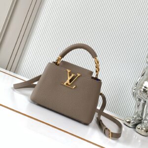 Louis Vuitton Capucines Mini Handbag in Elephant Gray