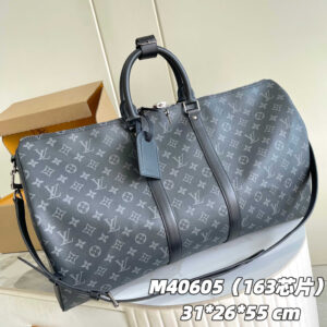 Louis Vuitton Keepall Bandouliere 55 Monogram Eclipse Travel Bag