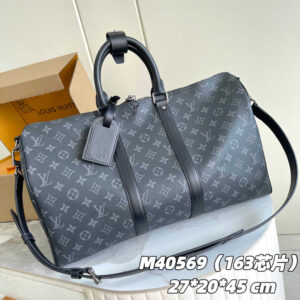 Louis Vuitton Keepall Bandoulière 45 Travel Bag in Monogram Eclipse Canvas