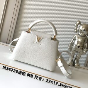 Louis Vuitton Capucines BB White Taurillon Leather Handbag