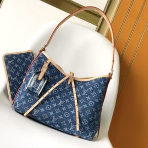 Louis Vuitton CarryAll Medium Handbag in Blue Denim