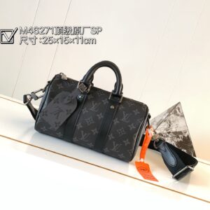Louis Vuitton Keepall 25 Travel Bag in Monogram Eclipse Reverse Canvas