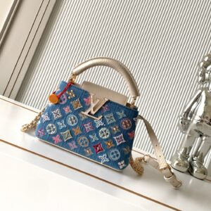 Louis Vuitton Capucines Mini Handbag in Embroidered Monogram Denim