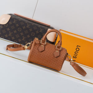 Louis Vuitton Nano Speedy Minigram Handbag Brown