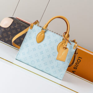 Louis Vuitton OnTheGo PM Monogram Origine Bleu Courrier Tote Bag