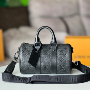 Louis Vuitton Keepall XS Aerogram Black Leather Bag