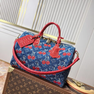 Louis Vuitton x Takashi Murakami Cherry Embroidered Monogram Denim Bag M87627