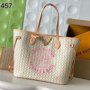Louis Vuitton Neverfull MM LV Stamp Canvas Tote Bag