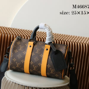 Louis Vuitton Keepall 25 Travel Bag in Monogram Eclipse Reverse Canvas