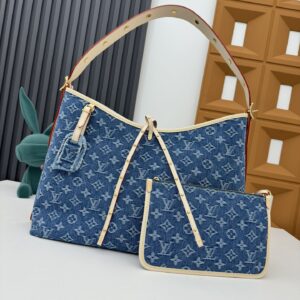 Louis Vuitton CarryAll MM Handbag in Blue Denim