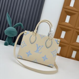 OnTheGo Tote in Monogram-Patterned Grained Leather