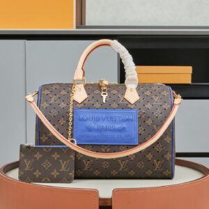 Louis Vuitton Speedy Soft 30 Handbag in Blue Monogram Perfo Canvas