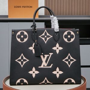 Louis Vuitton Onthego Large Black Silk-Print Tote Bag M45945