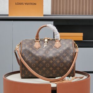 Louis Vuitton Speedy Soft 30 Dark Monogram Handbag