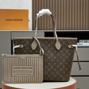 Louis Vuitton Neverfull Medium Tote Bag in Damier Azur Canvas