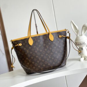 Louis Vuitton Neverfull MM Tote Bag in Damier Azur Canvas