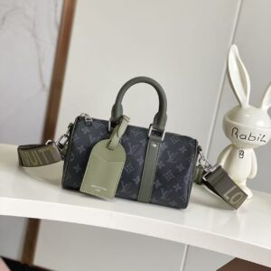 Louis Vuitton Keepall Bandouliere 25 Travel Bag in Monogram Eclipse Canvas
