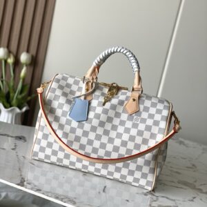 Louis Vuitton Speedy Bandouliere 30 Handbag in Damier Azur Canvas