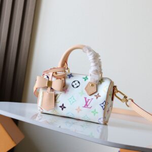 Louis Vuitton Nano Speedy Handbag in Multicolor Monogram Canvas