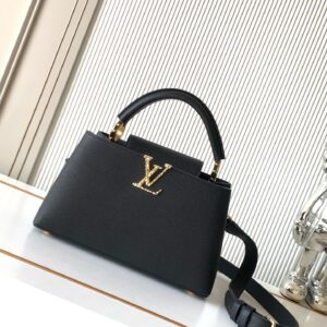 Capucines East West Medium Handbag with Gold-Tone Hardware