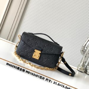 Louis Vuitton Pochette Métis East West Handbag M46595 in Black Epi Leather