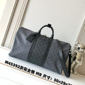 Louis Vuitton Keepall Bandoulière 50 Travel Bag in Monogram Eclipse Reverse