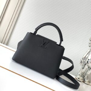 Capucines Medium Leather Handbag – Black