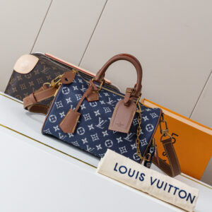 Louis Vuitton Speedy Bandoulière 25 Monogram Leather Handbag – Sapphire Blue