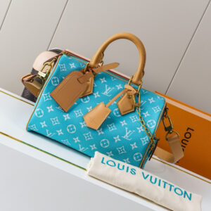 Louis Vuitton Speedy Bandouliere 25 Monogram Leather Handbag, Light Blue