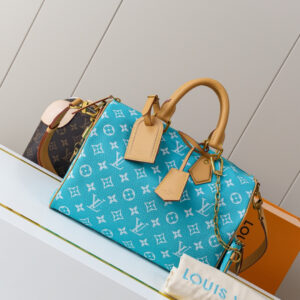 Louis Vuitton Speedy Bandoulière 30 Handbag in Light Blue Monogram Canvas