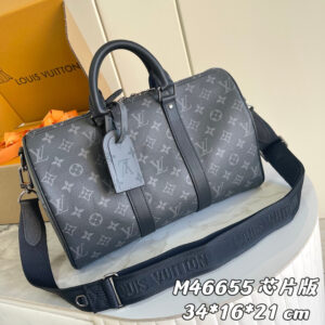 Louis Vuitton Keepall Bandouliere 35 Monogram Eclipse Travel Bag