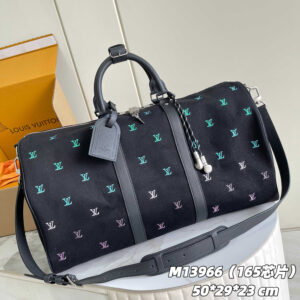 Louis Vuitton Keepall Bandoulière 50 Travel Bag in LV Blason Denim