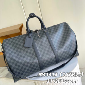 Louis Vuitton Keepall Bandoulière 55 Travel Bag in Monogram Eclipse Canvas