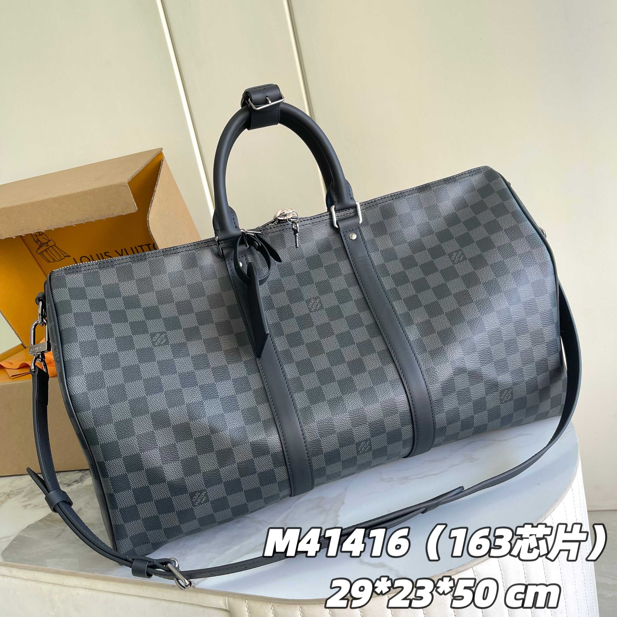 Louis Vuitton Keepall Bandoulière 50 Travel Bag in Monogram Eclipse Canvas