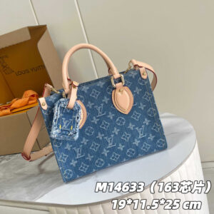 Louis Vuitton OnTheGo Small Monogram Denim Tote Bag