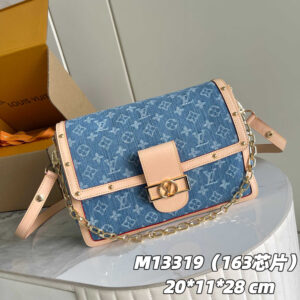 Louis Vuitton Dauphine Soft Large Denim Shoulder Bag