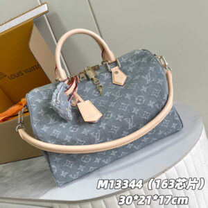 Louis Vuitton Speedy Soft 30 Denim Handbag