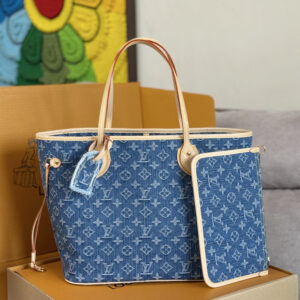 Louis Vuitton Neverfull Medium Denim Tote Bag