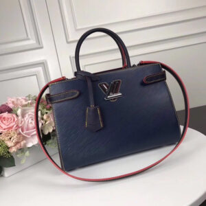 Louis Vuitton Twist Tote Blue Leather Bag M54810