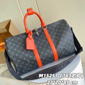 Louis Vuitton Keepall Bandoulière 45 Travel Bag in Monogram Eclipse Canvas