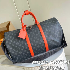 Louis Vuitton Keepall Bandoulière 50 Travel Bag in Monogram Eclipse Canvas