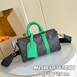 Louis Vuitton Keepall Bandoulière 25 Travel Bag in Monogram Eclipse Canvas