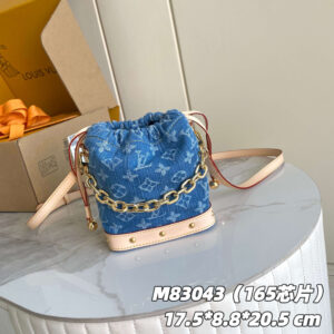 Louis Vuitton Nano Noé Denim Monogram Shoulder Bag