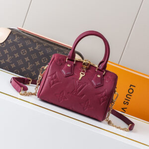 Louis Vuitton Speedy Bandouliere 20 in Burgundy Monogram Empreinte Leather