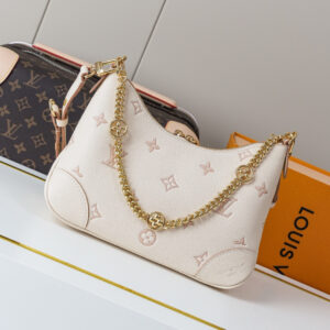 Louis Vuitton Boulogne M14634 Monogram Empreinte Leather Shoulder Bag – Cream