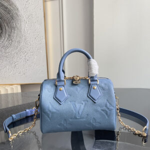 Louis Vuitton Speedy Bandoulière 20 Handbag in Blue Monogram Empreinte Leather