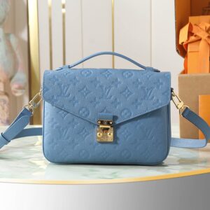 Louis Vuitton Pochette Métis Monogram Empreinte Leather Handbag – Blue