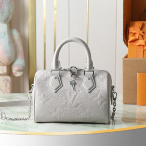 Louis Vuitton Speedy Bandoulière 20 Monogram Empreinte Crossbody Bag in Haze Gray