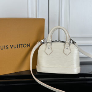 Louis Vuitton Nano Alma Handbag in White Epi Leather